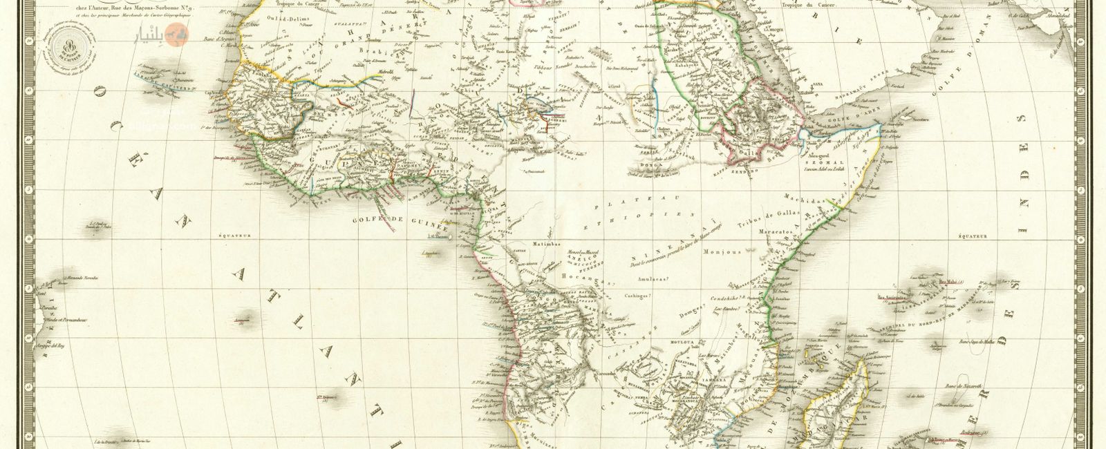 إفريقيا سنة 1828 حسب الجغرافي الفرنسي آدريان هيبيرت 