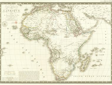 إفريقيا سنة 1828 حسب الجغرافي الفرنسي آدريان هيبيرت 