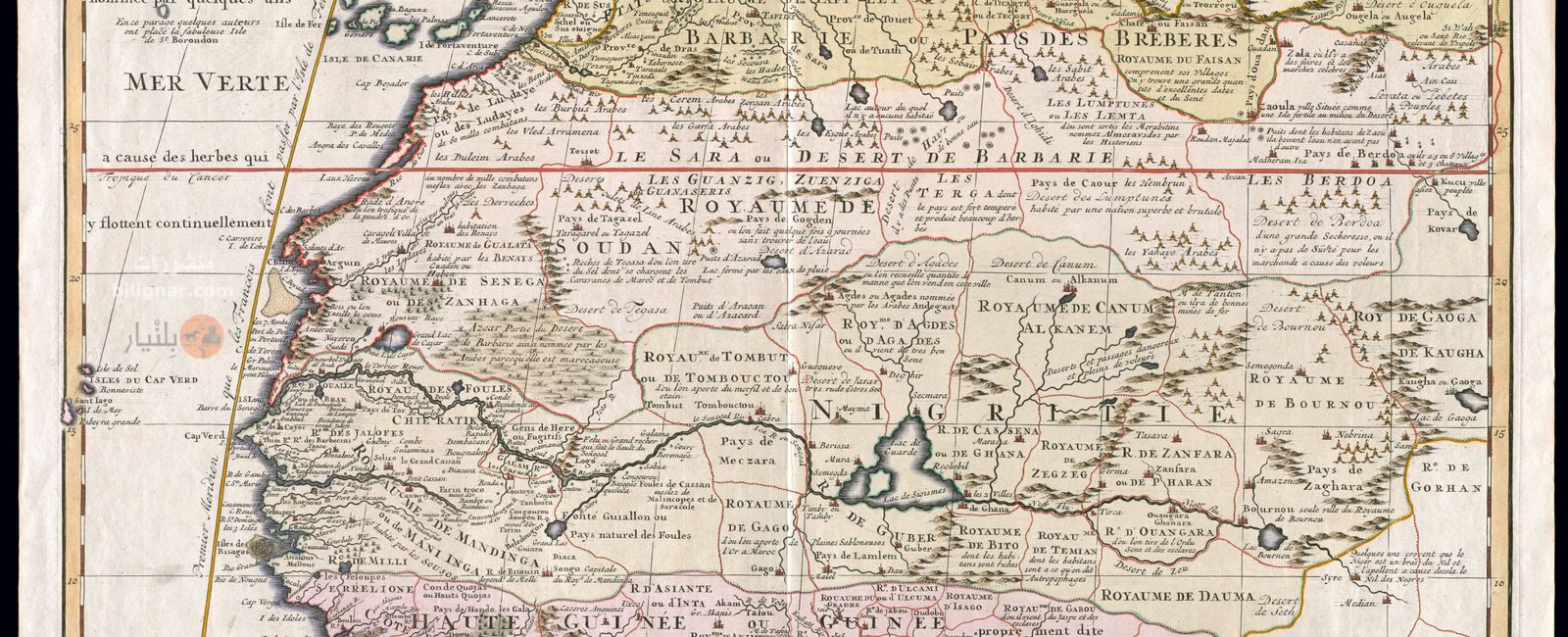 غرب إفريقيا سنة 1707 للفرنسي ويليام ديليسل